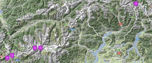 Hike overview map - Nearby Italian Alps
