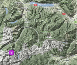 Hike overview map - Eastern Switzerland