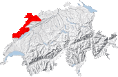 Map of Jura mountains
