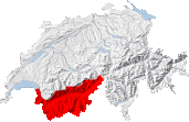 Map of Valais