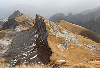 The Rochers de Chaudin, as seen from the Cornettes de Bise summit