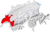 Map of Vaud canton