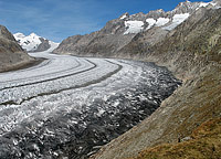 The Aletsch glacier, receeding fast but still imposing