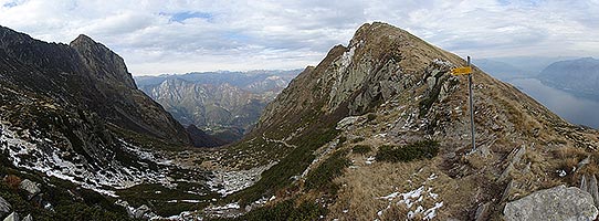 At Bocchetta di Valle. The Gridone is the summit on the left-hand side