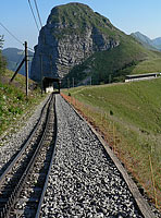 For a while, we walk on the train track!