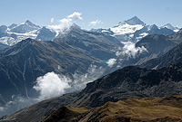 Les hauts sommets entourant Zinal et le lac de Moiry